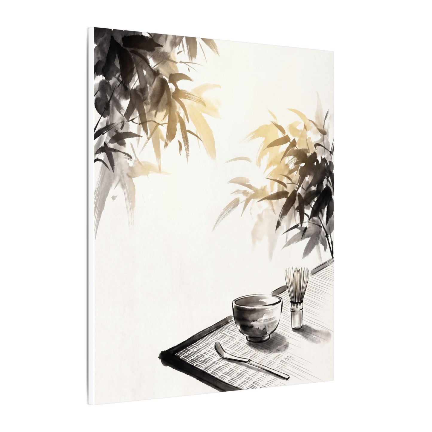 Tea Ceremony Sumi E Canvas Art | Serene Zen Art