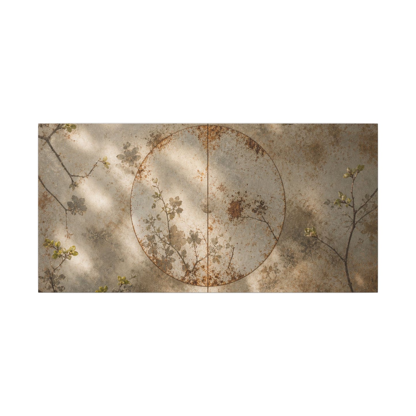 Japandi Rust Patina in Dappled | Japanese Pattern Canvas Art
