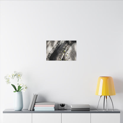 Ink Brushstroke Canvas Art | Spring Dark Japandi Moody Minimal Art