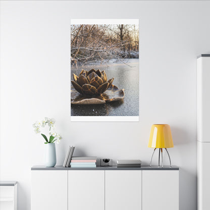 Lotus Flower Gold Repair Canvas Art | Beautiful Kintsugi Art