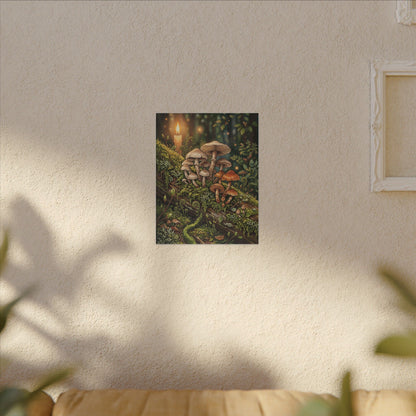 Spring Wild Mushrooms Herbarium Canvas Art | Rustic Decor
