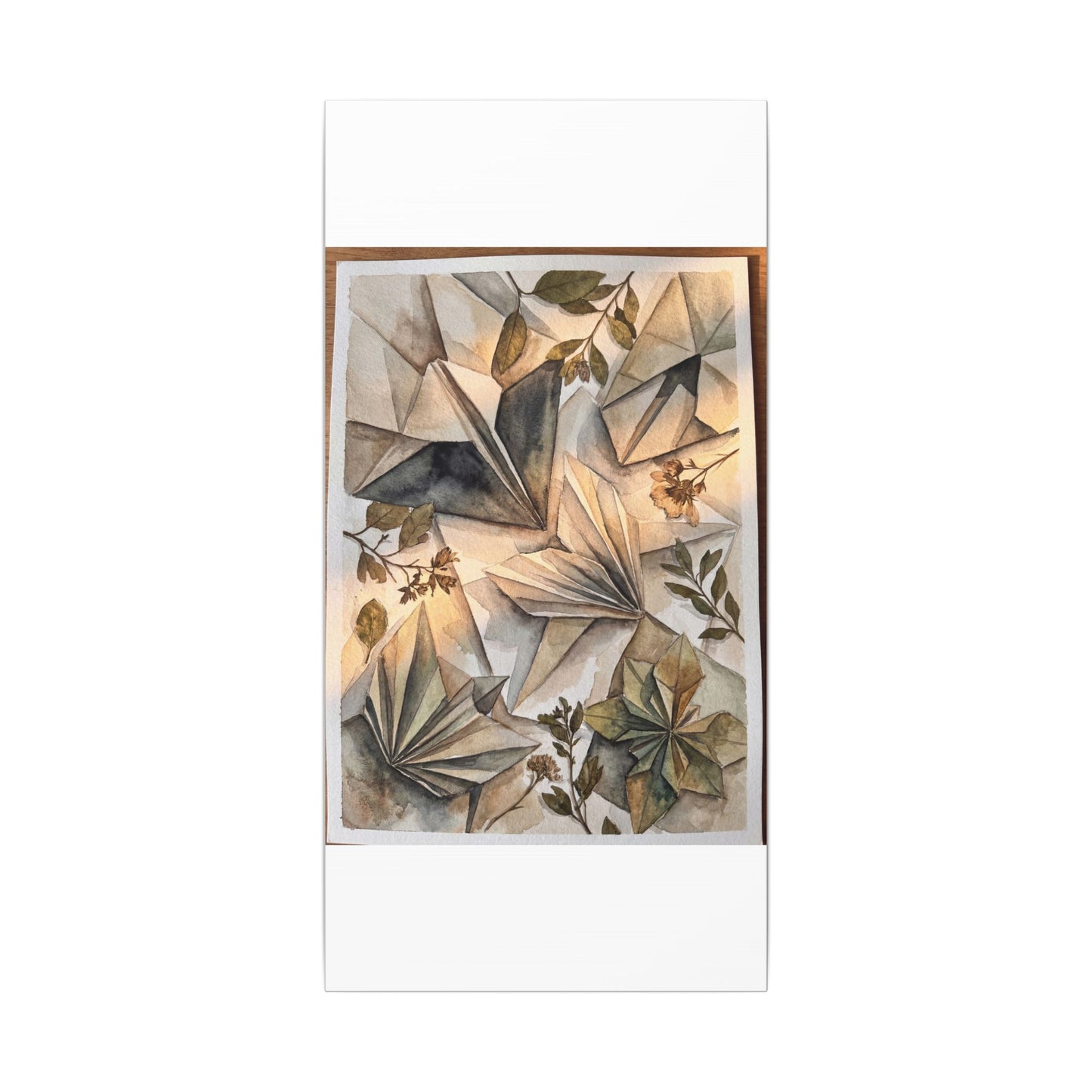 Golden Hour Paper Fold Canvas Art - Japandi Seijaku