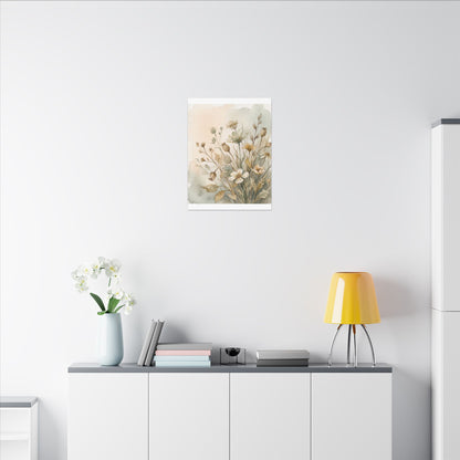 Summer Dried Flowers Watercolor Canvas Art | Elegant Decor