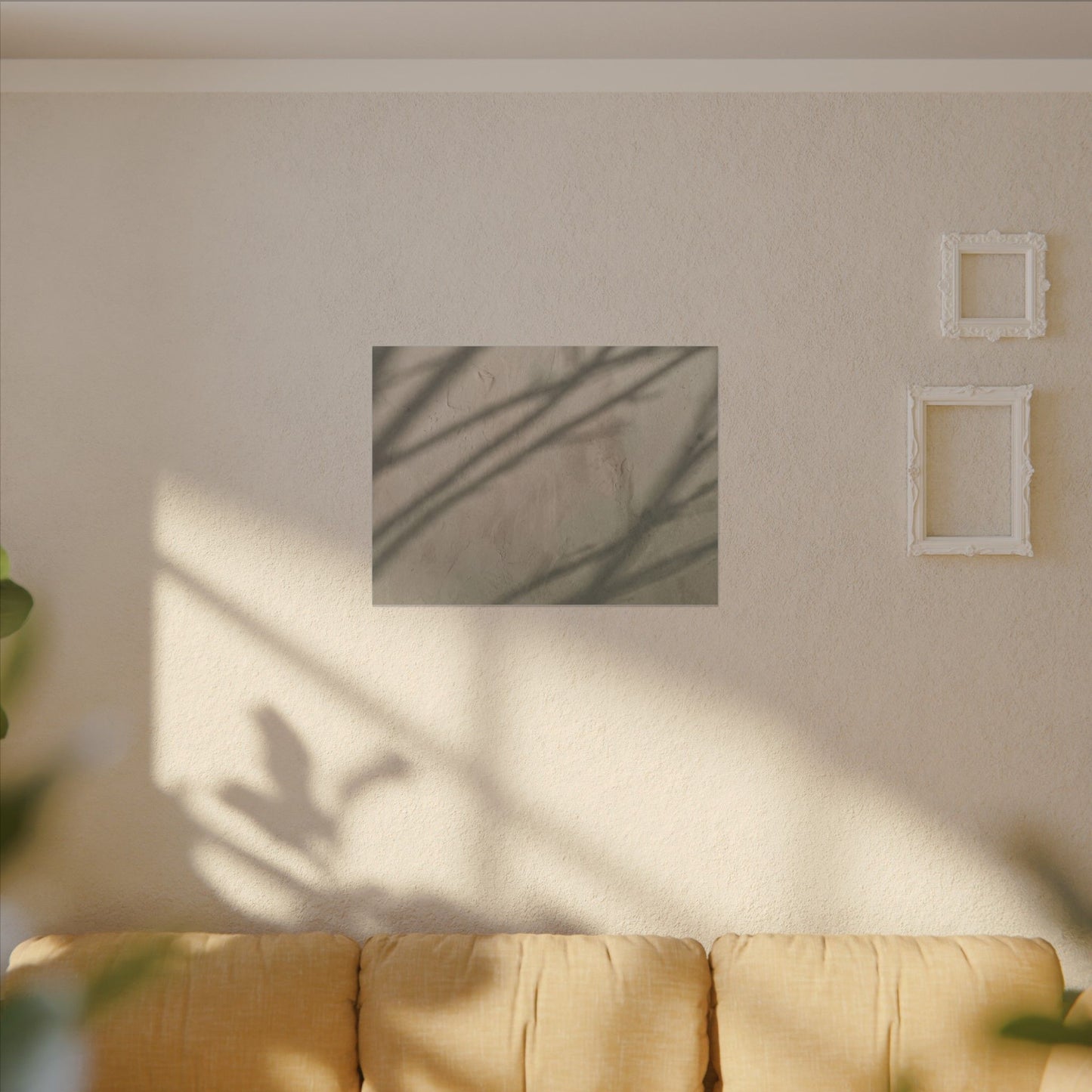 Shadow Play Japanese Pattern Canvas Art | Warm Japandi Art