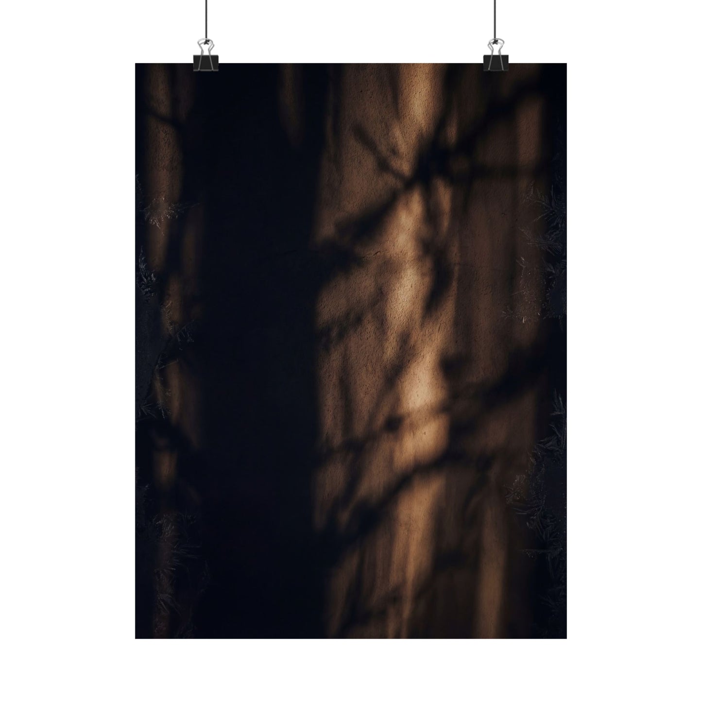 Dark Japandi Shadow Play in Candlelight | Moody Minimal Wall Art Print Art Print