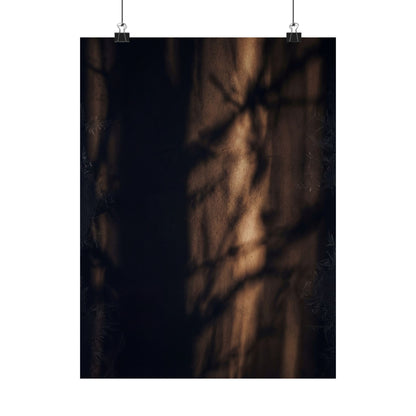 Dark Japandi Shadow Play in Candlelight | Moody Minimal Wall Art Print Art Print