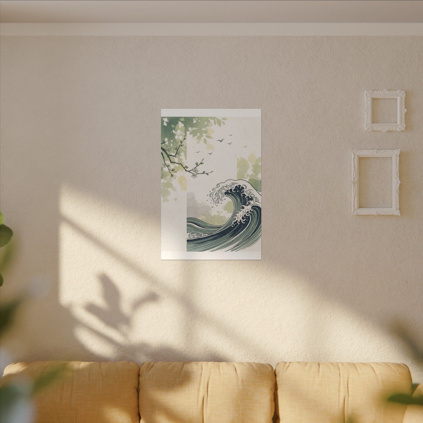 Spring Ocean Wave Ukiyo E Inspired Canvas Art | Serene Decor