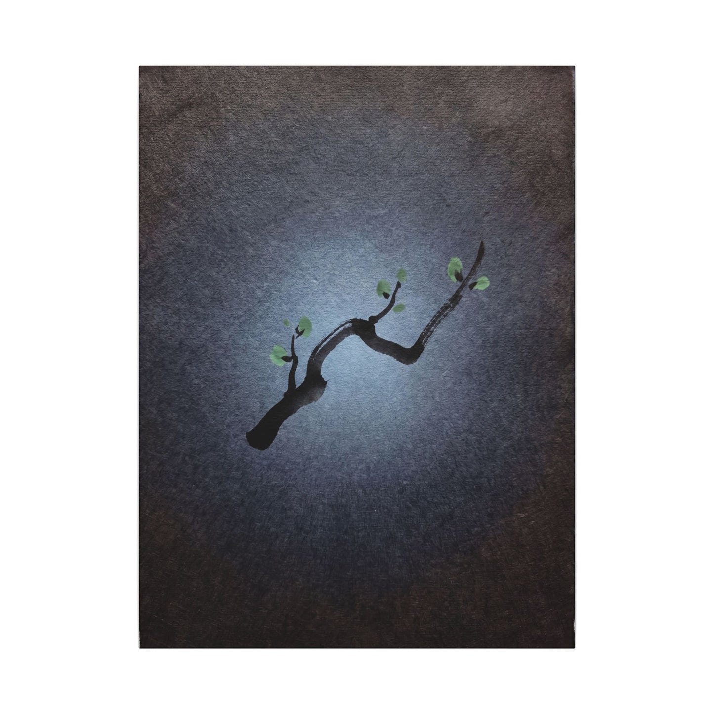 Ink Brushstroke Canvas Art | Spring Dark Japandi Moody Minimal Art