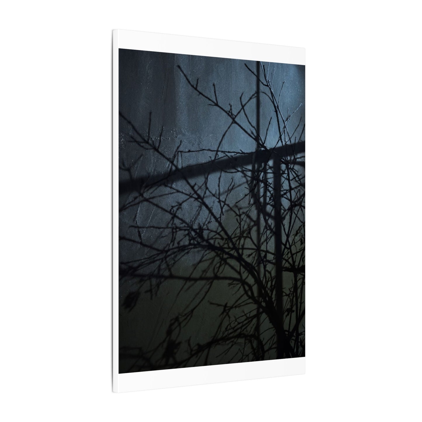 Moonlight Shadow Play Canvas Art - Dark Japandi Shibui