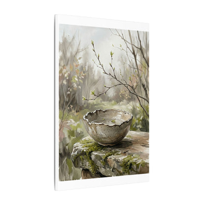 Japandi Ceramic Bowl in Overcast | Minimal Line Canvas Art