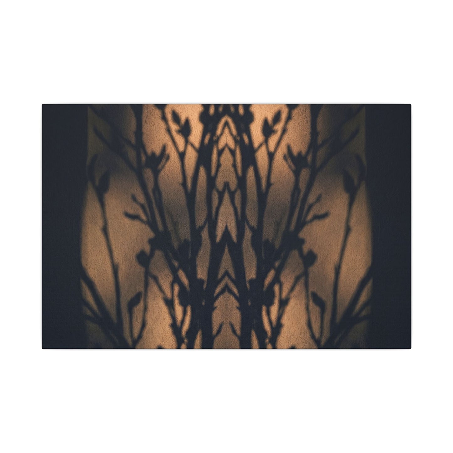 Dark Japandi Shadow Play in Golden Hour | Shadow Zen Canvas Art