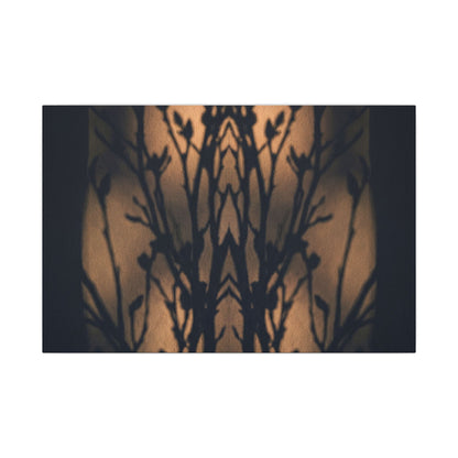 Dark Japandi Shadow Play in Golden Hour | Shadow Zen Canvas Art