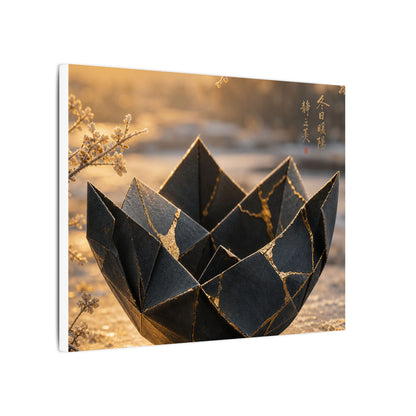Kintsugi Paper Fold in Golden Hour | Gold Repair Canvas Art