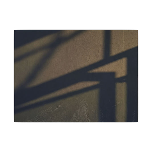 Sophisticated Shadow Play Canvas Art - Moody Minimal Dark Japandi Art Print