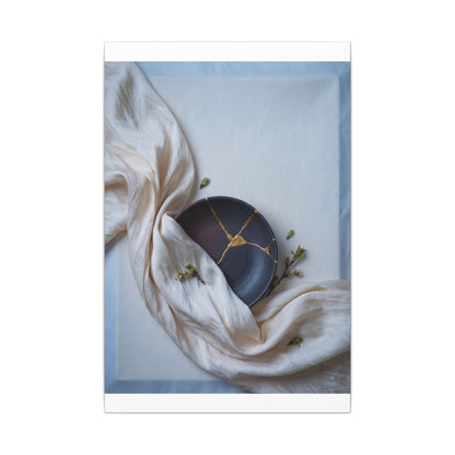 Ma Silk Drape Canvas Art - Kintsugi Gold Repair