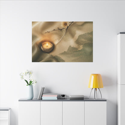 Silk Drape Japanese Pattern Canvas Art | Warm Japandi Art