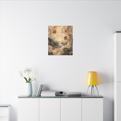 Autumn Silk Drape Watercolor Canvas Art | Earthy Decor