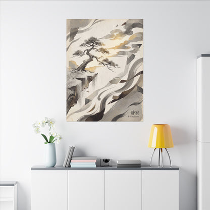 Golden Hour Pine Tree Canvas Art - Japandi Seijaku