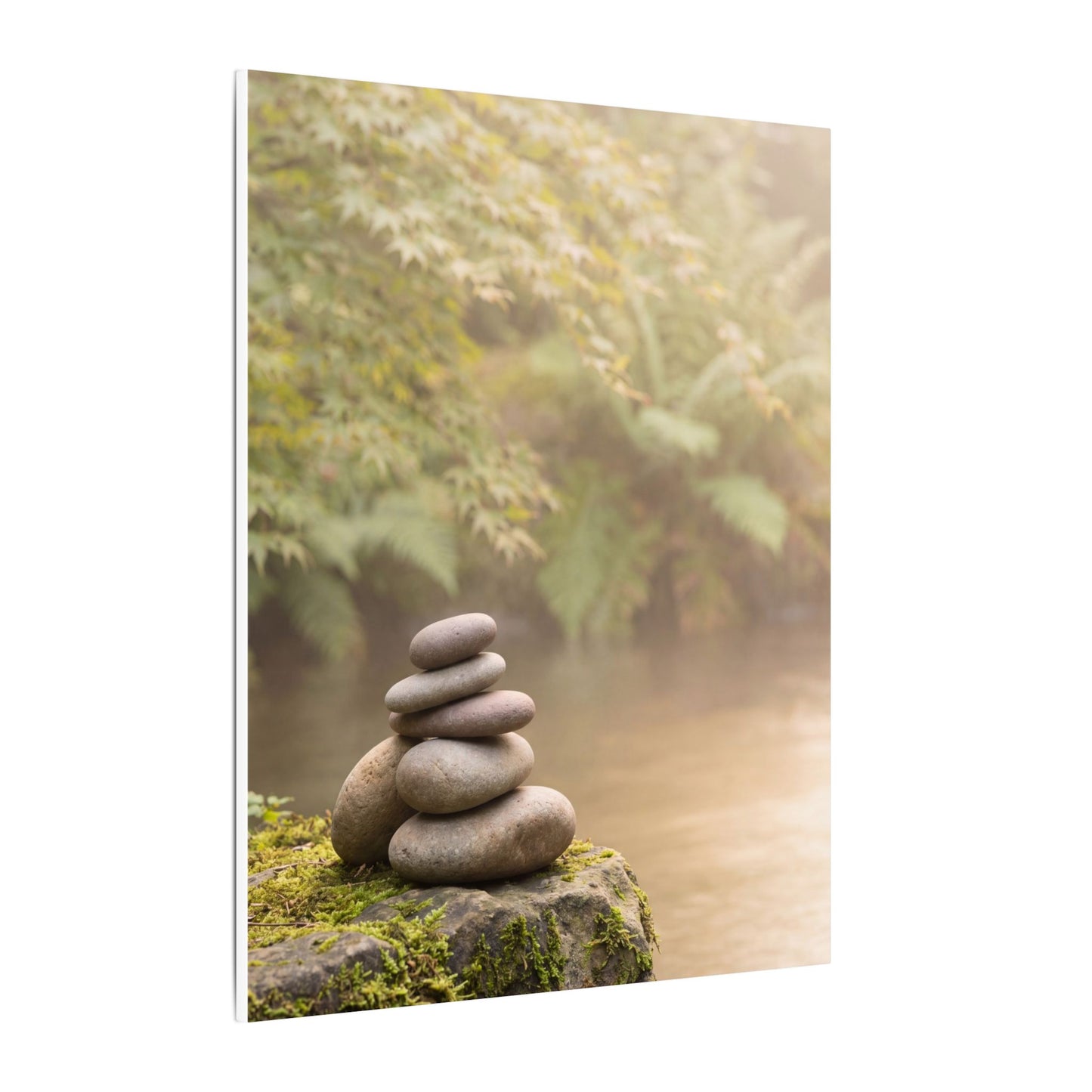 Cozy River Stones Canvas Art - Japanese Pattern Japandi