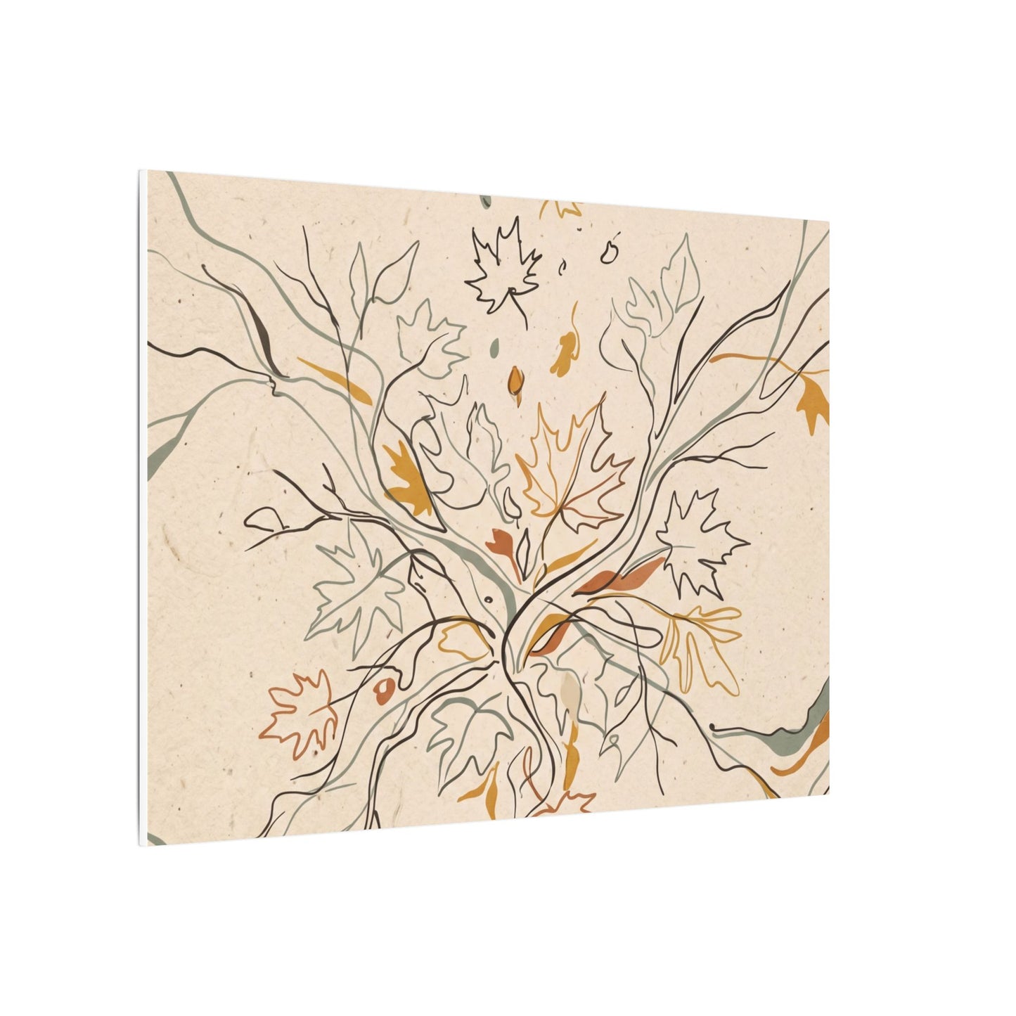 Warm Shadow Play Canvas Art - Minimal Line Japandi