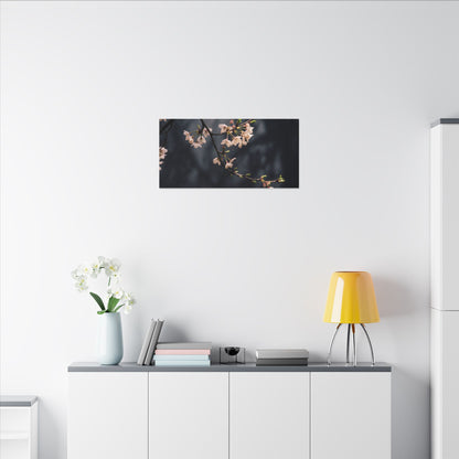 Cherry Blossom Moody Minimal Canvas Art | Bold Dark Japandi Art