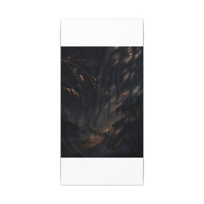 Atmospheric Silk Drape Canvas Art - Charcoal Ink Dark Japandi