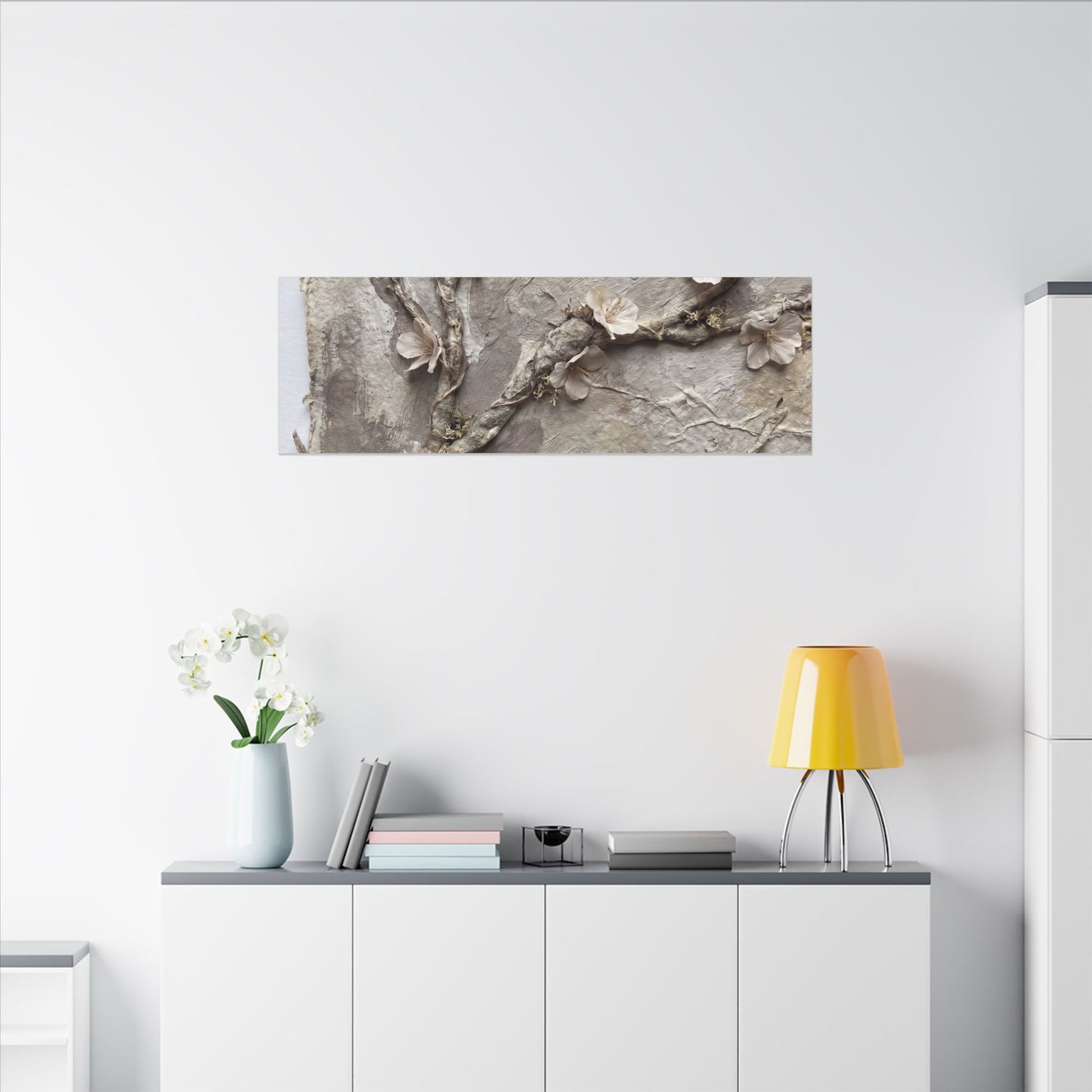 Summer Cherry Blossom Texture Canvas Art | Earthy Decor