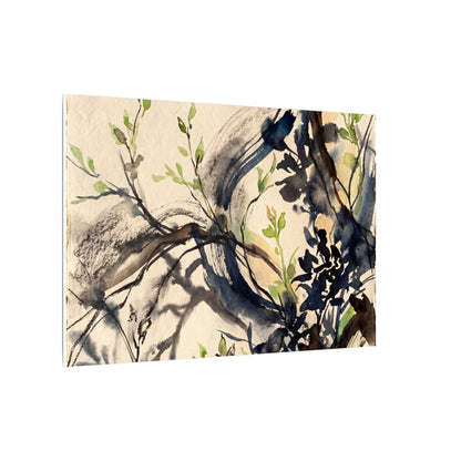 Ma Shadow Play Canvas Art - Dark Japandi Charcoal Ink