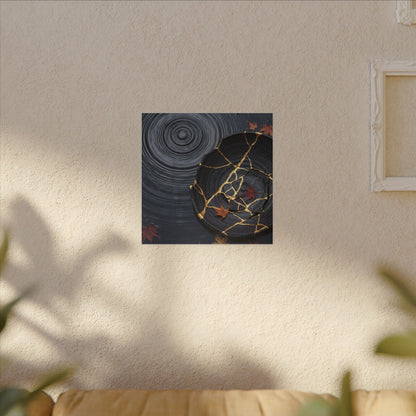Philosophical Water Ripple Canvas Art - Gold Repair Kintsugi