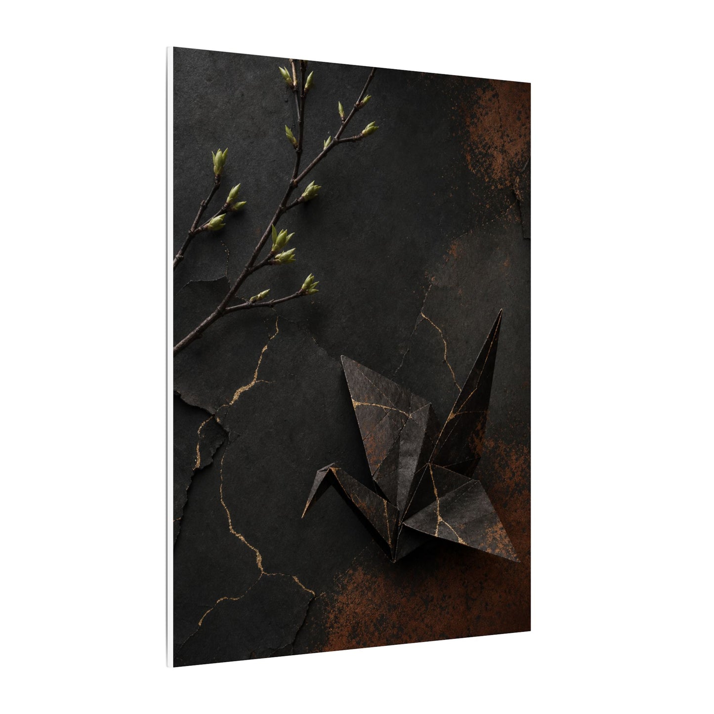 Paper Fold Canvas Art | Spring Kintsugi Broken Beauty Art