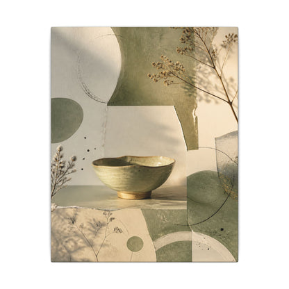 Warm Ceramic Bowl Canvas Art - Minimal Line Japandi