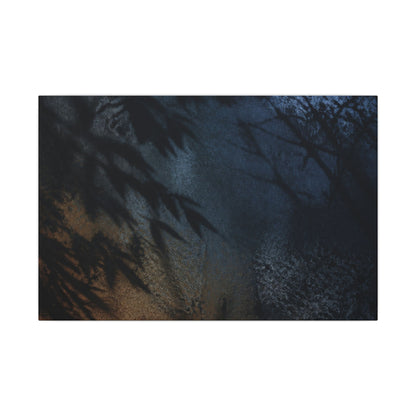 Kanso Shadow Play Canvas Art - Dark Japandi Shadow Zen