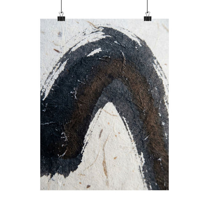 Ink Brushstroke Moody Minimal Wall Art Print | Atmospheric Dark Japandi Art