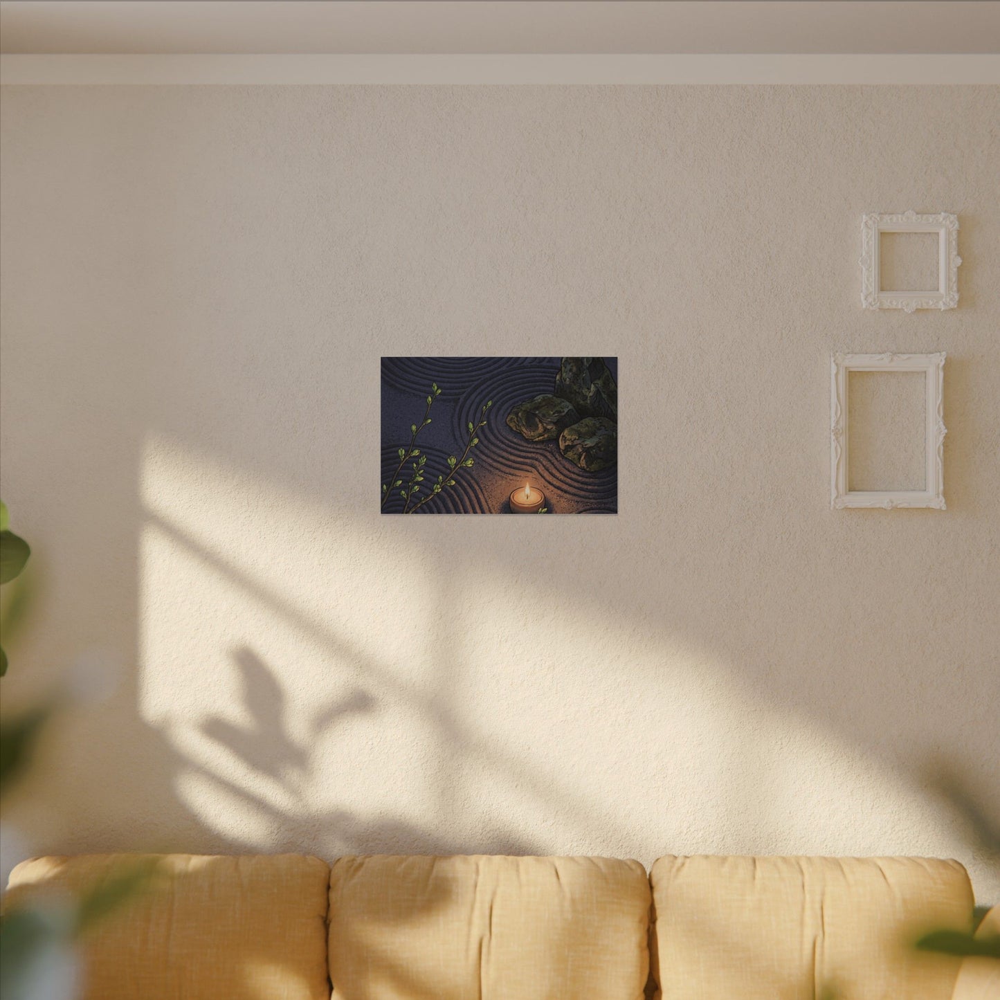 Mono No Aware Rock Garden Canvas Art - Zen Ukiyo E Inspired