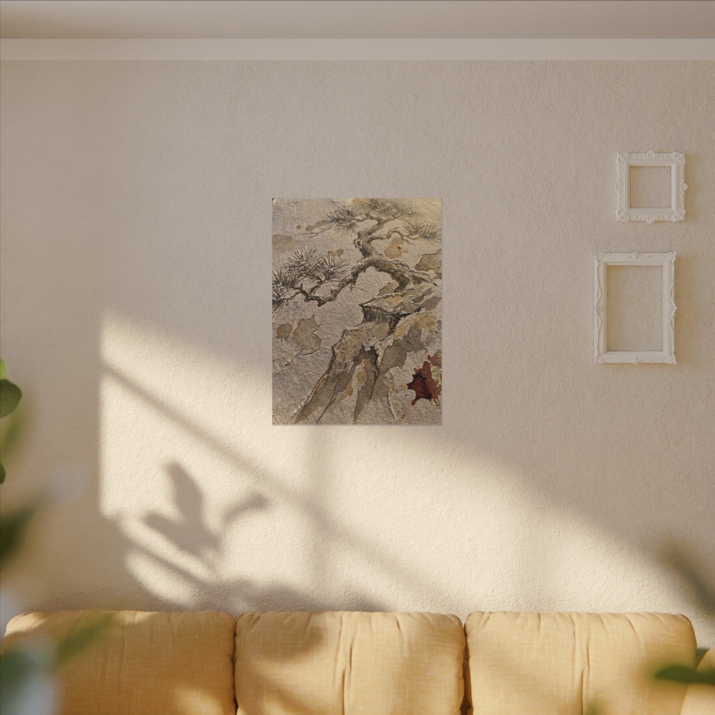 Pine Tree Canvas Art | Winter Japandi Japanese Pattern Art