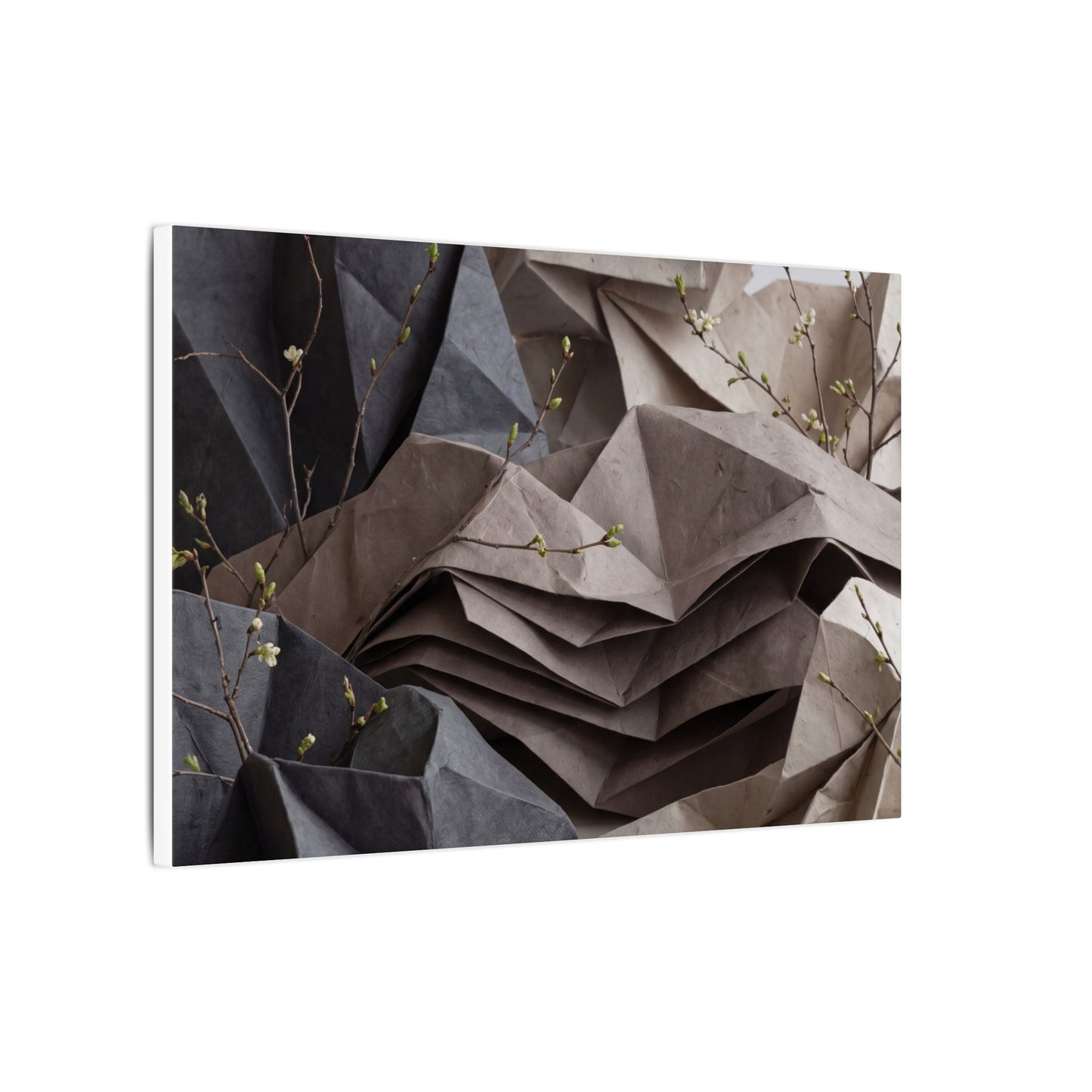 Neutral Paper Fold Canvas Art - Texture Japandi