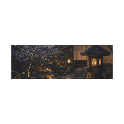 Seijaku Moonlit Garden Canvas Art - Kintsugi Gold Vein