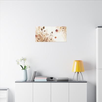 Dried Flowers Canvas Art | Autumn Japandi Watercolor Art