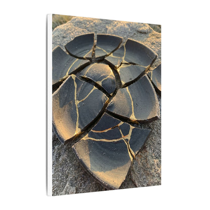 Broken Pottery Winter Canvas Art | Kintsugi Resilient Design