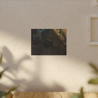 Golden Hour Rust Patina Canvas Art - Dark Japandi Ma