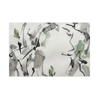 Zen Ink Brushstroke in Overcast | Sumi E Canvas Art Art Print