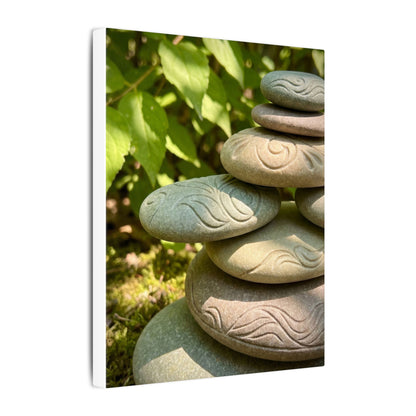 River Stones Summer Canvas Art | Japandi Earthy Design