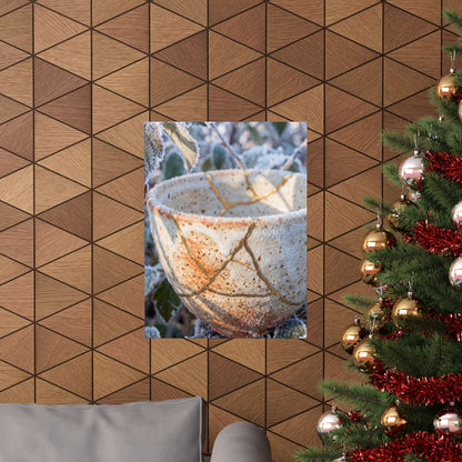 Kintsugi Ceramic Bowl in Dappled | Gold Vein Wall Art Print