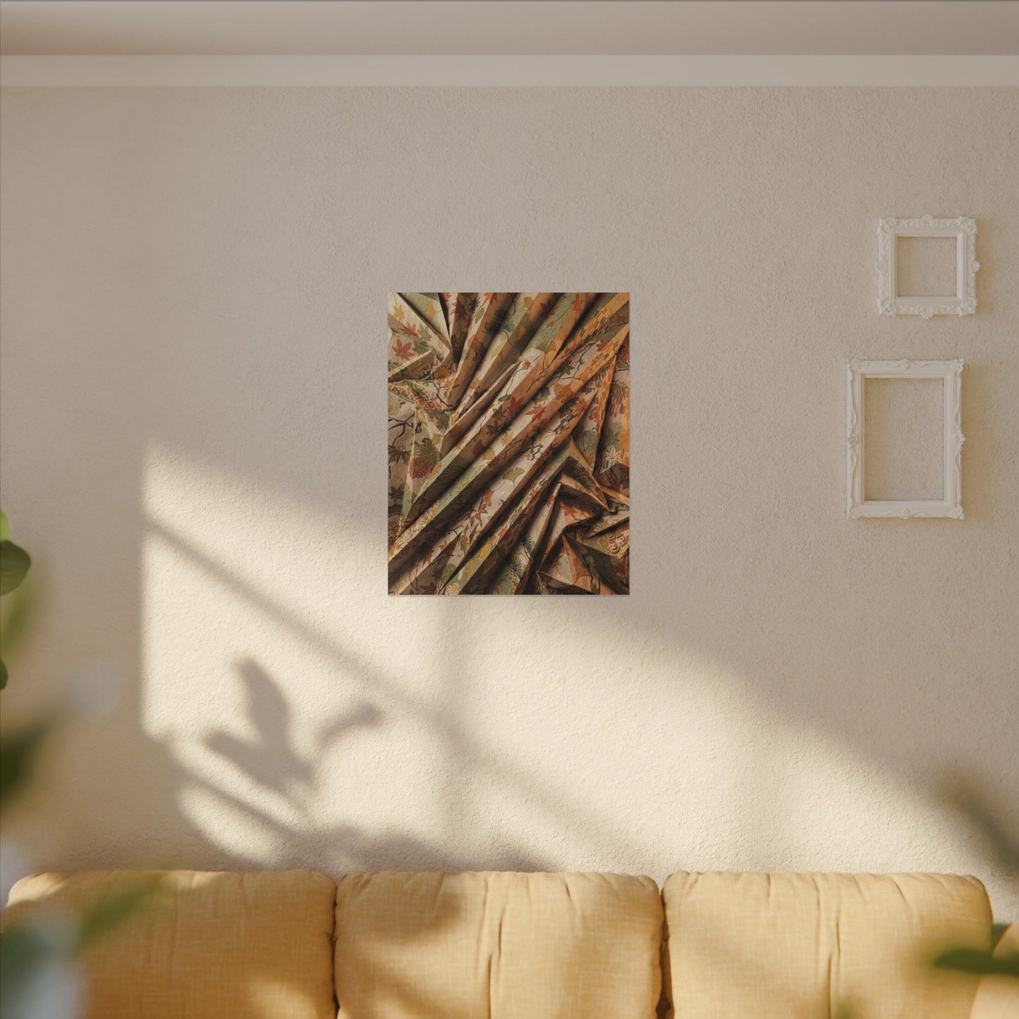 Paper Fold Autumn Canvas Art | Japandi Earthy Design