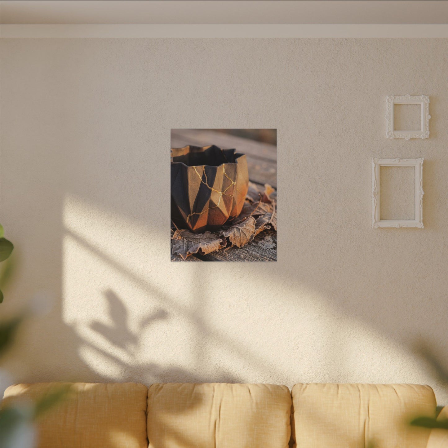 Paper Fold Gold Repair Canvas Art | Philosophical Kintsugi Art