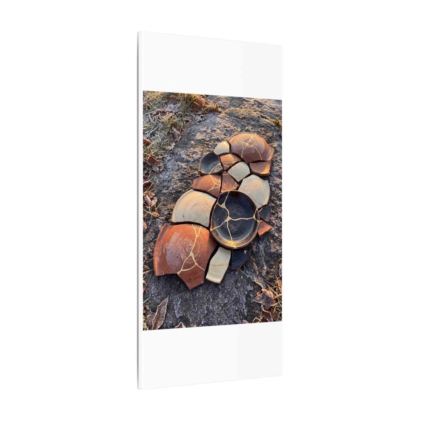 Winter Broken Pottery Gold Vein Canvas Art | Beautiful Decor