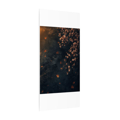 Golden Hour Cherry Blossom Canvas Art - Dark Japandi Kanso