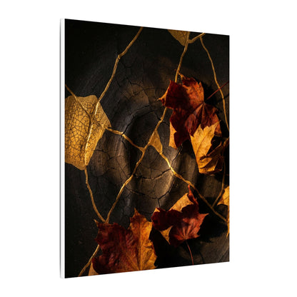 Resilient Shadow Play Canvas Art - Crackle Gold Kintsugi