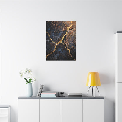 Winter Rust Patina Gold Vein Canvas Art | Resilient Decor