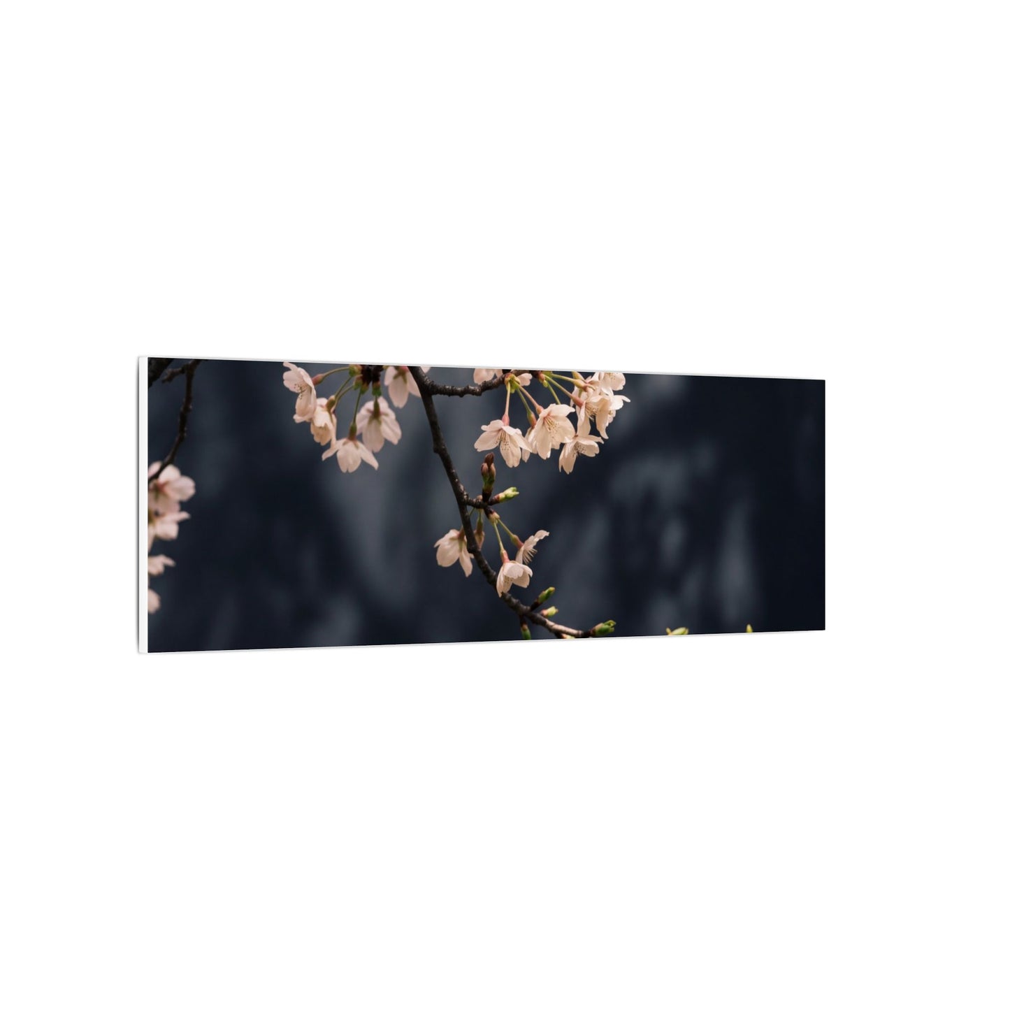 Cherry Blossom Moody Minimal Canvas Art | Bold Dark Japandi Art